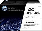  HP 26X 2-pack High Yield Black Original LaserJet Toner Cartridges
